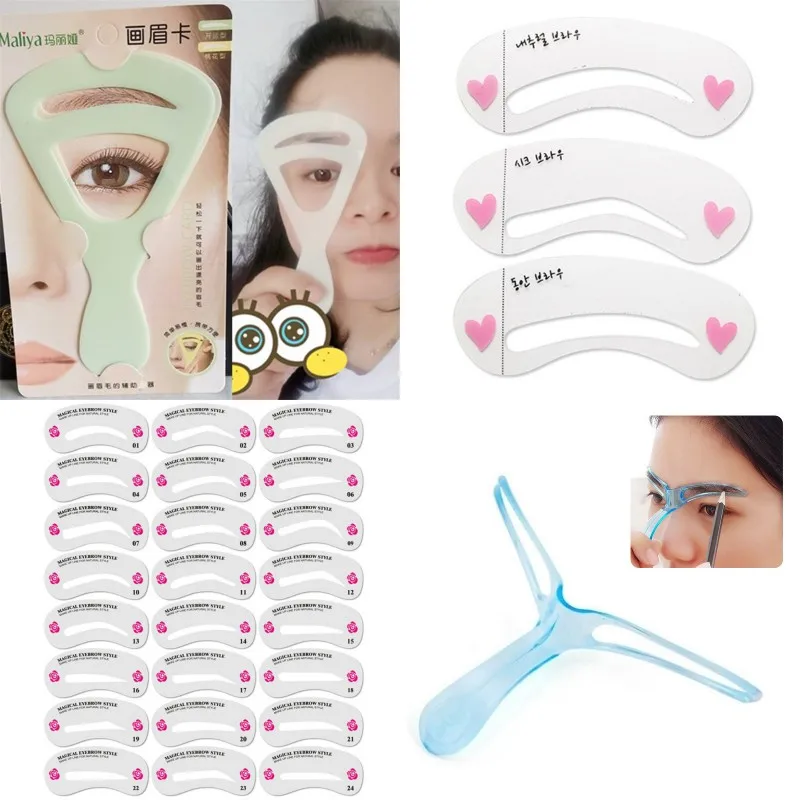 

2023New Reusable Eyebrow Stencil Set Grooming Shaping Balanced Template Eyebrow Drawing Card for Women MakeUp Beauty Accessories