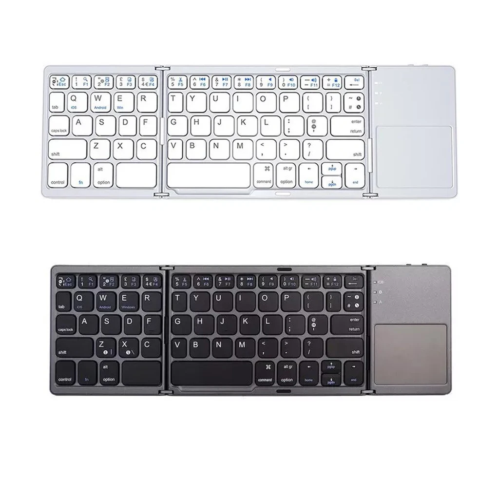 

Folding Keyboard Rechargeable Wireless Laptop Keypad Foldable Design Office Accessories Sweet Gift Tablet Touchpad White