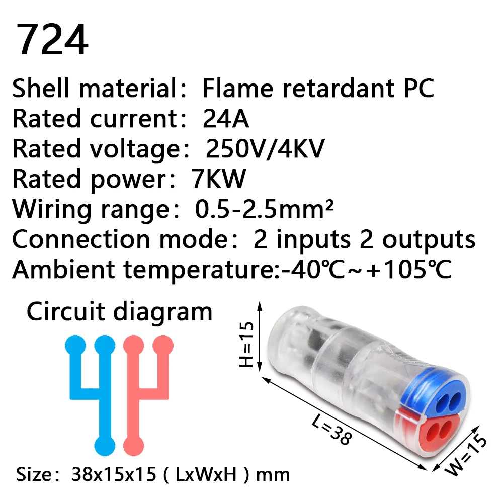 Wire Connectors 102/104/106/108 Compact Mini Fast Wiring Cable Conector For Junction Box Conductors Push-in Terminal Block |