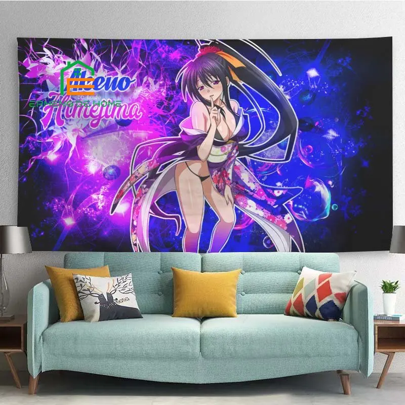 

Гобелен аниме Akeno, мультяшный настенный гобелен в японском стиле, Настенный декор, аниме гобелен