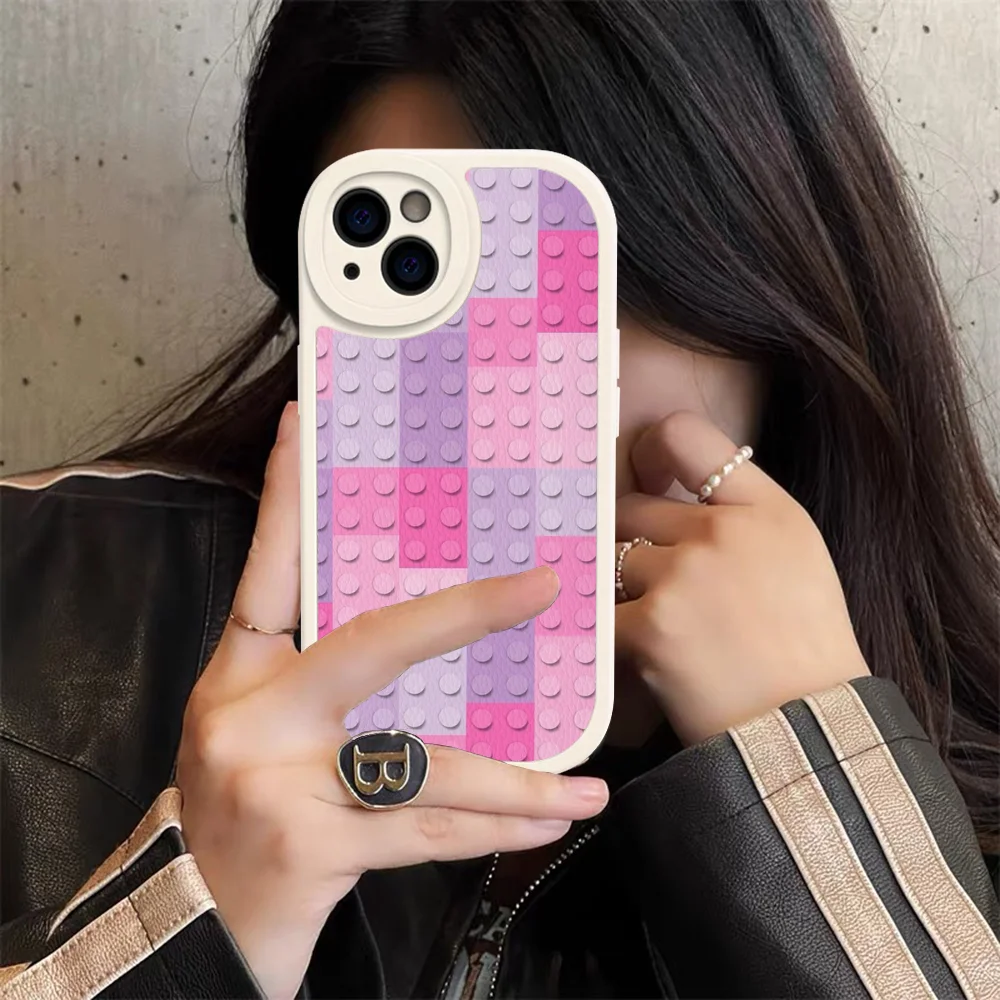 Твердый кожаный чехол L-Lego для iPhone 15 14 13 12 Mini 11 Pro Max Xs X Xr Plus
