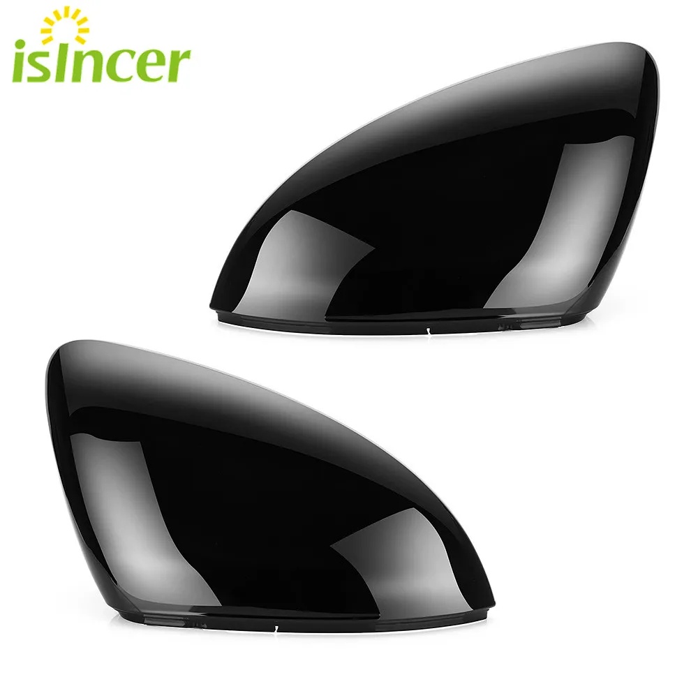

2 PCS Side Wing Mirror Cover Caps Bright Black RearView Mirror Case Cover For VW Golf 7 Golf 7.5 Golf R GTI Touran R-Line