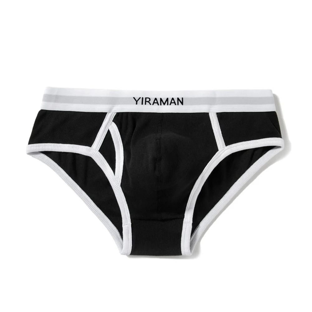 

Mens Cotton Ribbed Briefs Soft Fly Pouch Underpants Man U Convex Pouch Underwear Screw Thread Panties Male Knickers