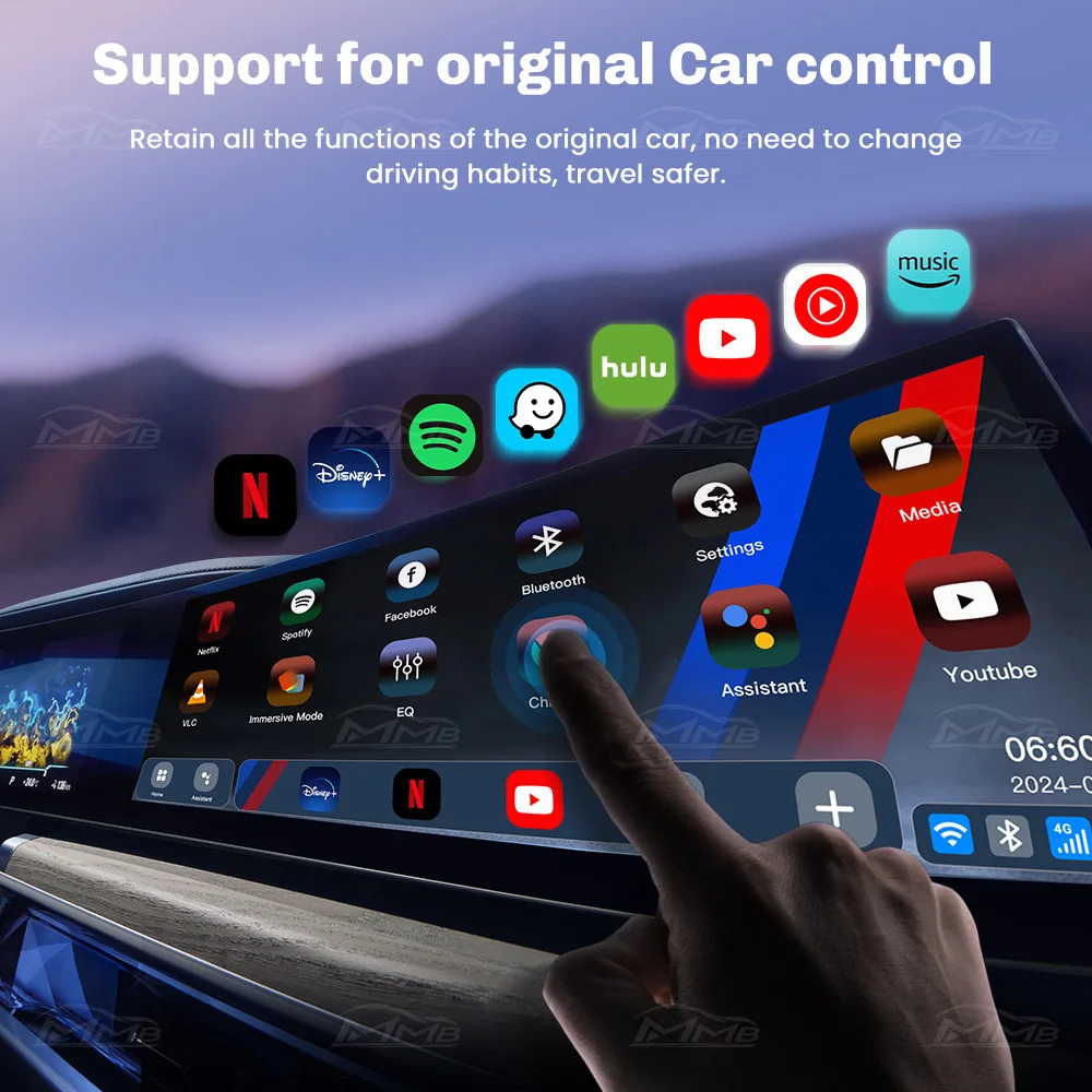 Мультимедийный адаптер MMB Smart Box CarPlay Wireless с поддержкой Android 13, AI Box 8+128G, GPS, BT5.2, QCM6125, 8 ядер для BMW ID6, ID7, ID8, ID8.5, ID9 (art.: 3920d8fbe47fa) - 3920d8fbe47fa