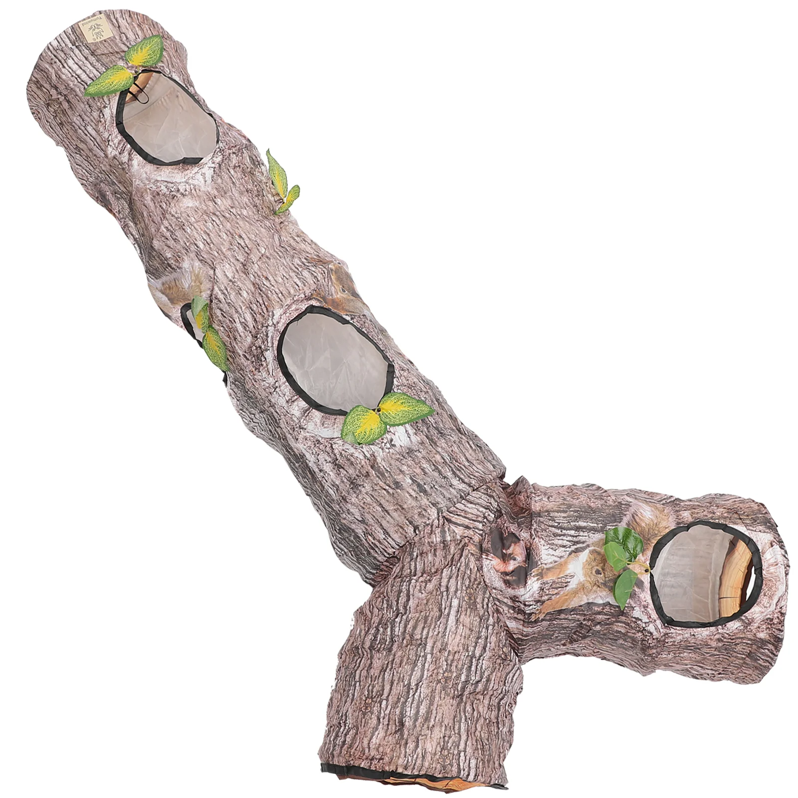 

Hamster Playing Plush Toy Pet Tunnel Cat Supplies Simulation Tree Plaything Polyester Cloth Folding 3 Way