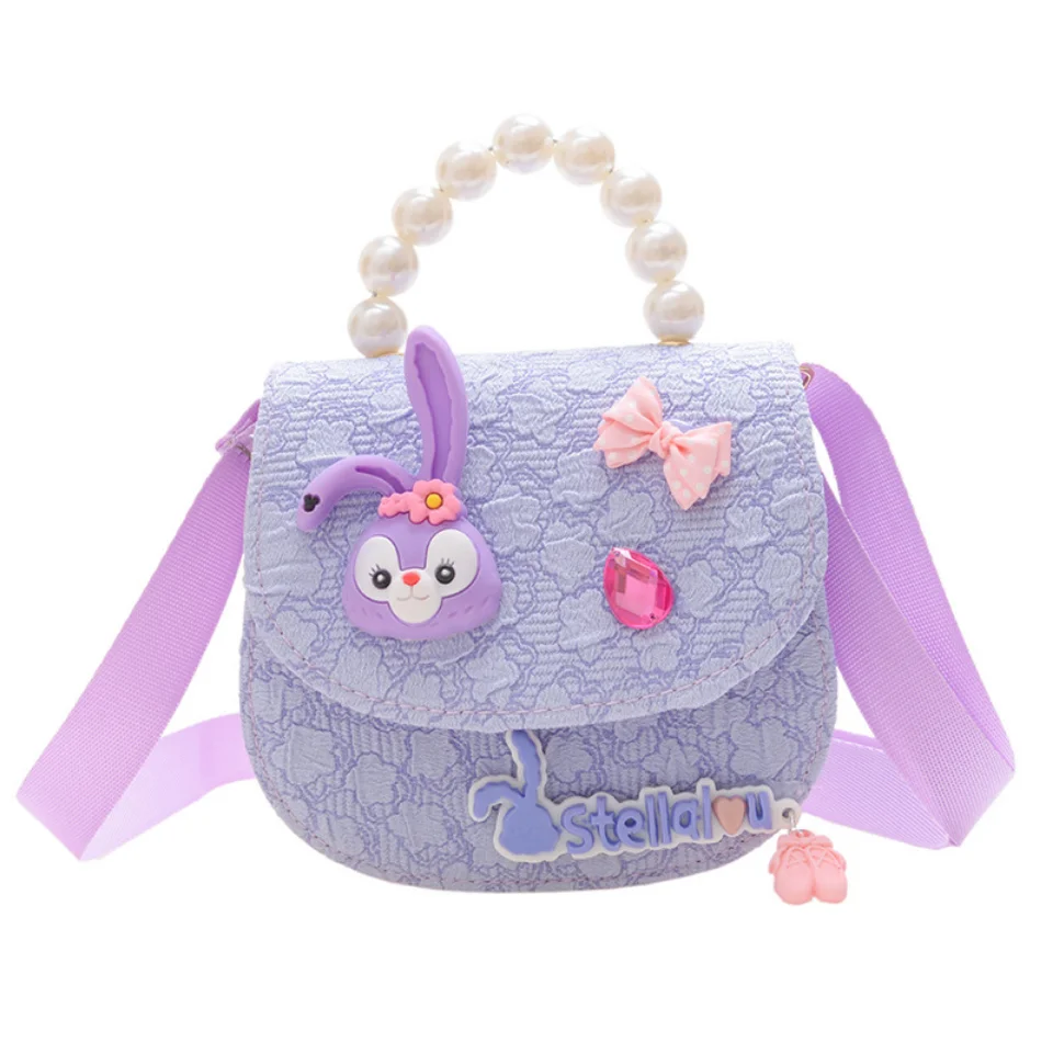 Kids Princess Bag Cartoon Girls Shoulder Bag Cute Small Square Bag Children's Bag Korean Trendy Clutch Bag Party Pearls Handbags