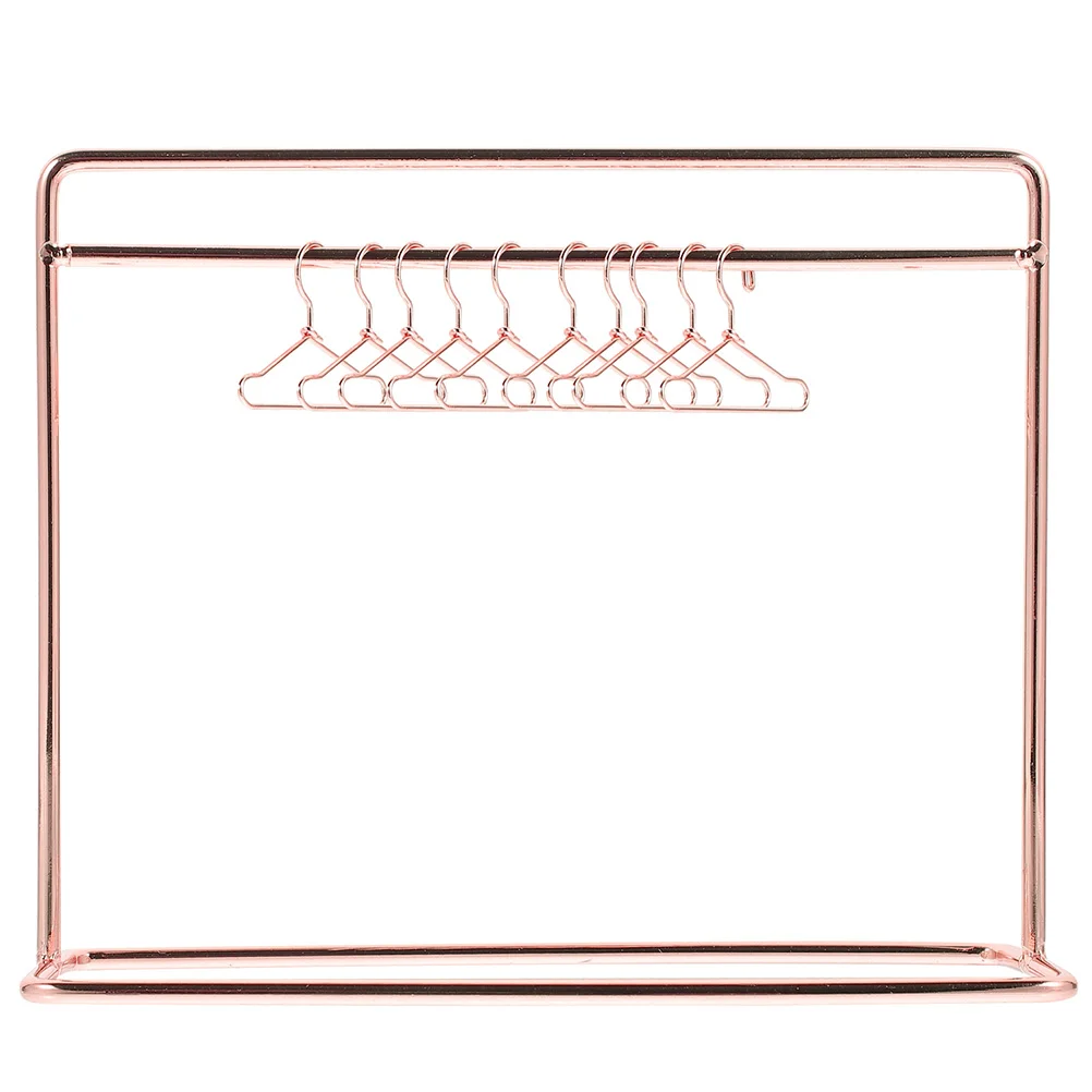 

Metal Clothes Hangers Mini House Decor Accessories Miniature Apparel Iron Baby