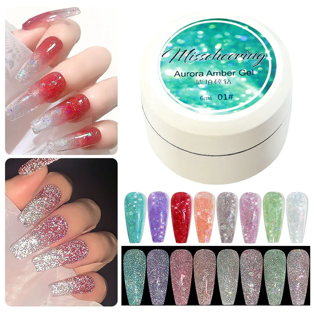 

Solid Glitter Nail Art Gel UV/LED Nail Polish Gel Aurora Sequins Glitters Diamond Varnish Gel Nail Art Manicure Decoration
