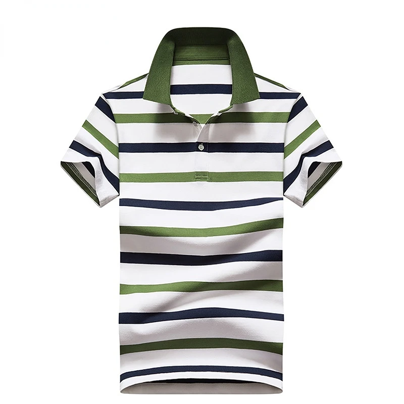 

Cotton Short Sleeve POLO Men 2021 New Summer High Quality POLO Shirt Men Fashion Casual Stripe Splicing Men's Polo