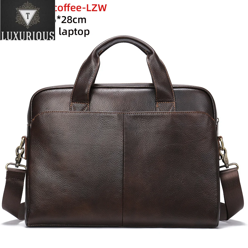 

's Executive Briefcase 's Genuine Leather Laptop Bag For Men Porte Document Business Handbag