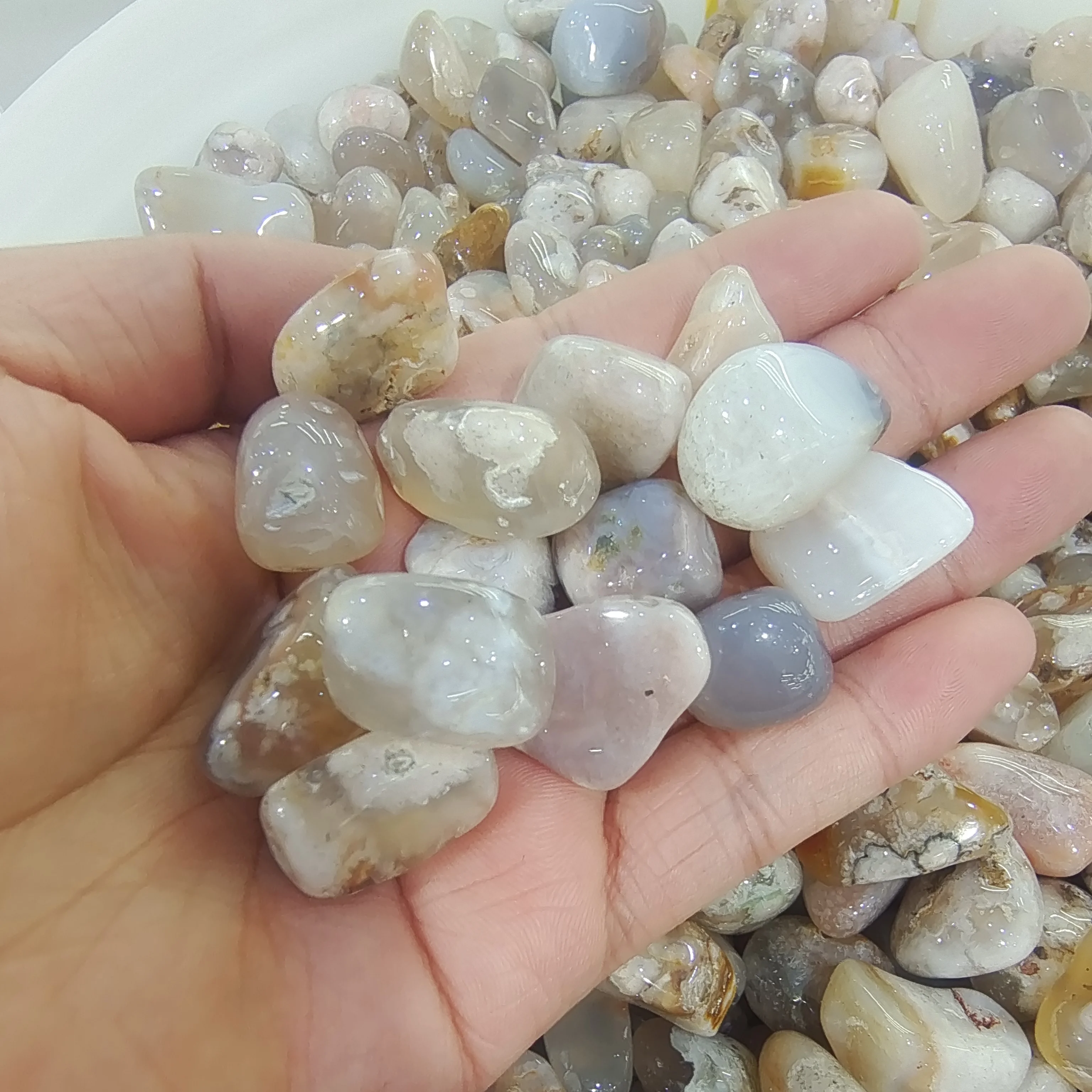 

20-30mm Natural Sakura Agate Rock Crystal Gravel Gem Stone Polished Quartz Crystals