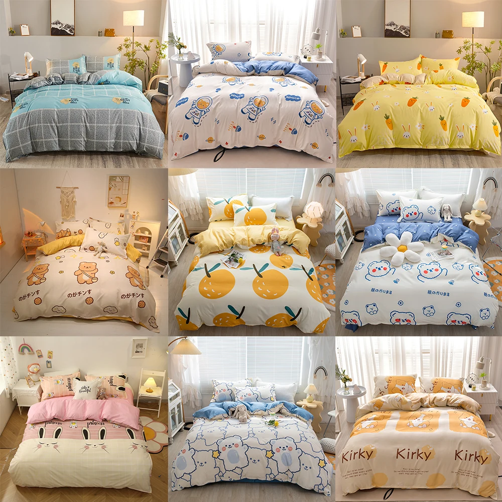 

YanYangTian Nordic bed four-piece bedding set summer winter blankets for bed queen size bed sheets set bedroom bed linen calico