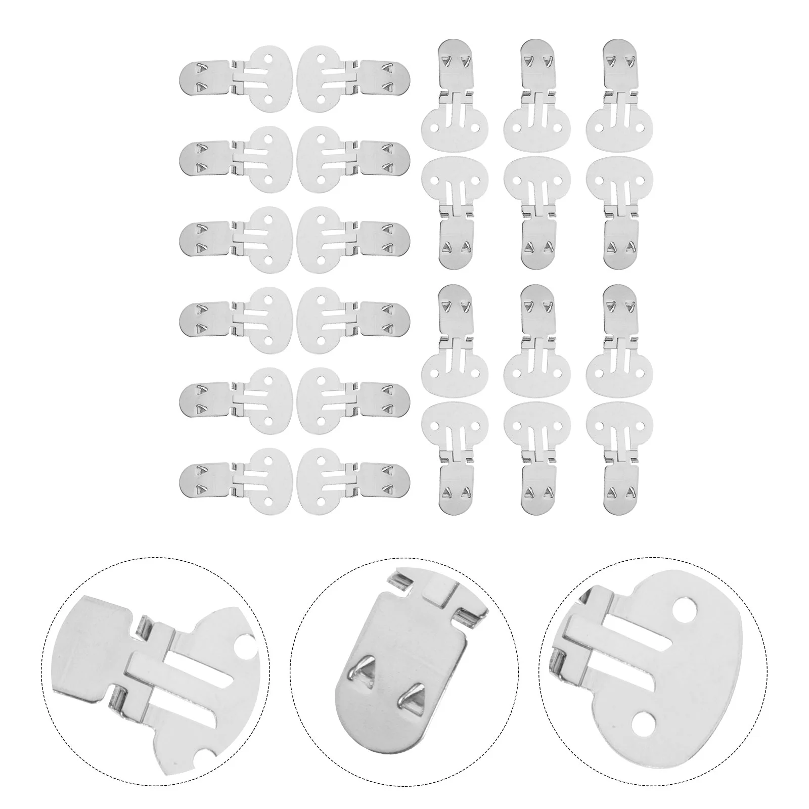 

26pcs Flat Shoe Clips Metal Durable Shoe Large Stainless Steel Heel Shoe Clamps Bulk Supplies for DIY Craft
