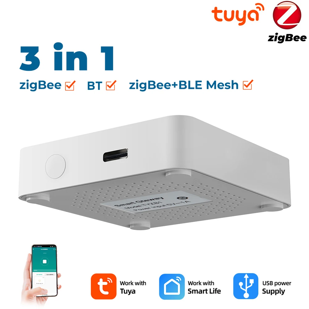 

Многорежимный шлюз Zigbee для умного дома, управление через приложение, беспроводной мостовой хаб, совместимая с Bluetooth, автоматизация, интеллектуальная домашняя система
