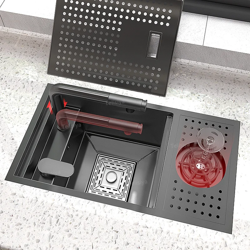 Скрытая подставка для мытья посуды многофункциональная умывальная раковина с