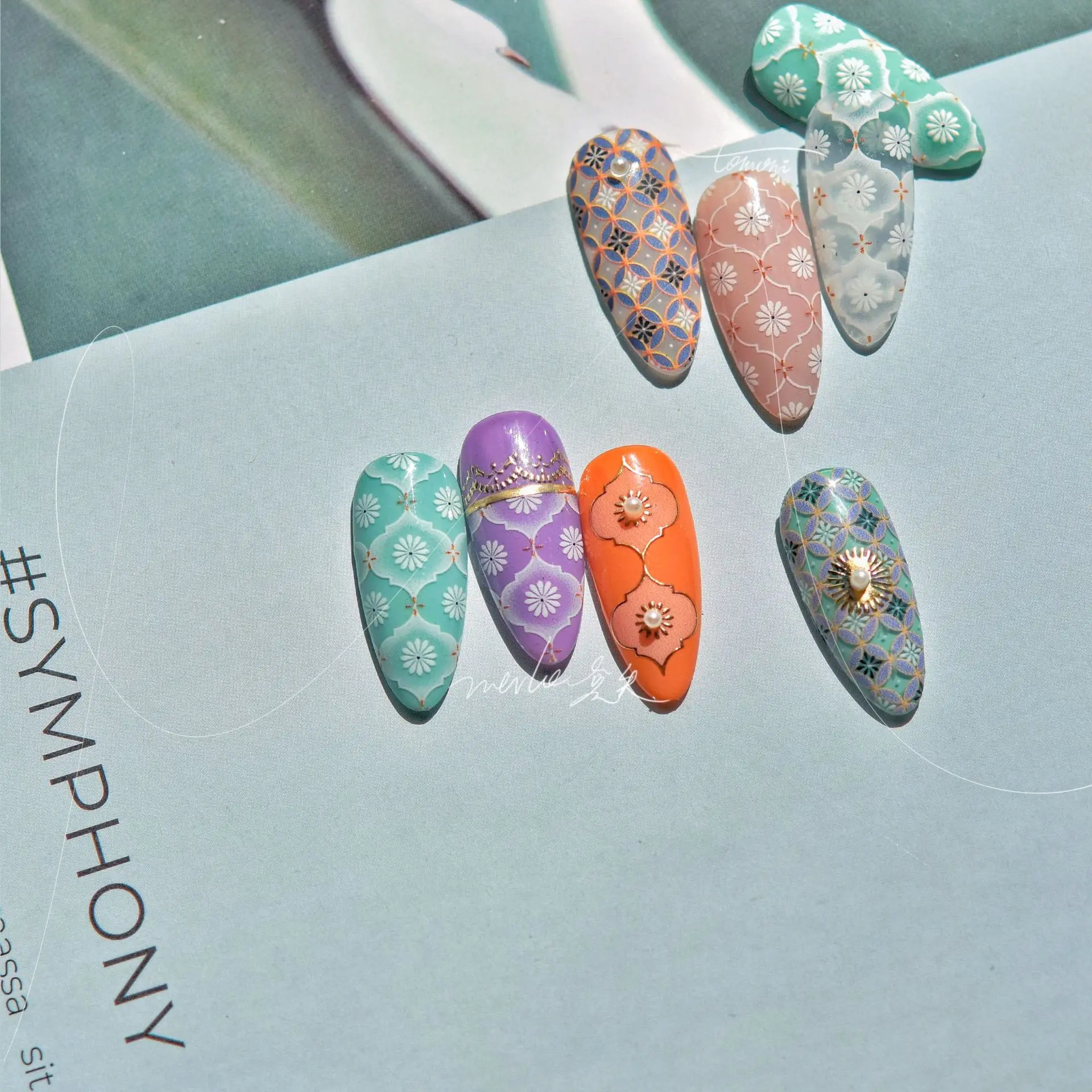 Высококачественные наклейки для ногтей в богемном стиле