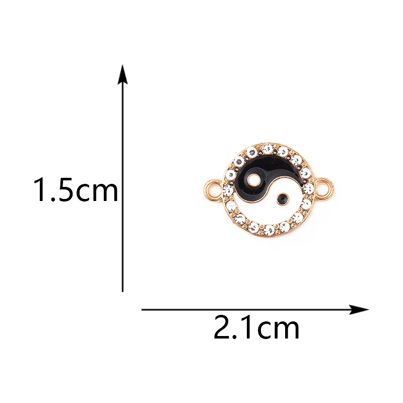 15Pcs 15*21MM Classic Enamel Tai Chi Bagua Charm Pendant Connector Women's Jewelry DIY Necklace Bracelet Earrings Accessories