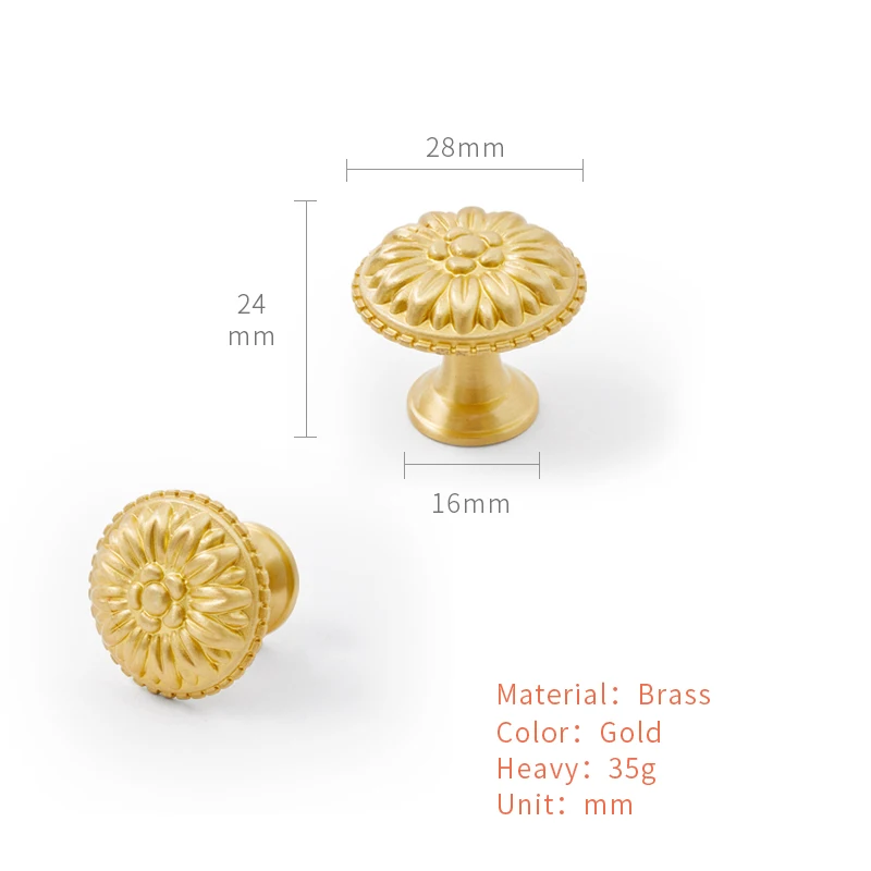 

Santaya Латунные ручки с хризантемой в европейском стиле, золотой шкаф в пасторальном стиле, кухонный шкаф, шкафчик