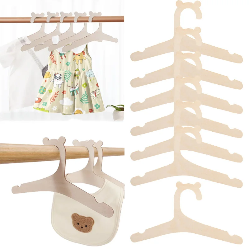 

5pcs Cute Bear Baby Clothes Hanger Creative Wooden Hanger Rack Home Girls Princess Room Nursery Decor Storage for Kids