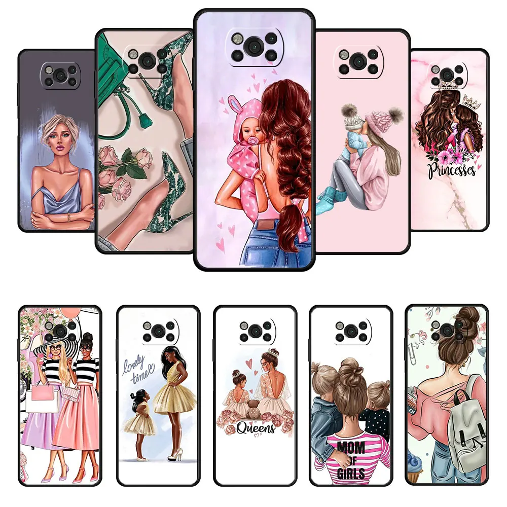 

Celular Case Fundas For Xiaomi POCO 10T 11T F4 GT M4 Pro 5G 9T MI 11 lite M3 X3 NFC X4 F3 Super Woman girl Mom