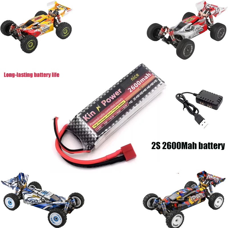 Фото WLtoys 124007 124019 104009 144001 7,4 В 2S 2600 мАч 25C Обновление Lipo Батарея Радиоуправляемые автомобили для взрослых автомобильные аксессуары Зарядное устройство с двумя портами №3