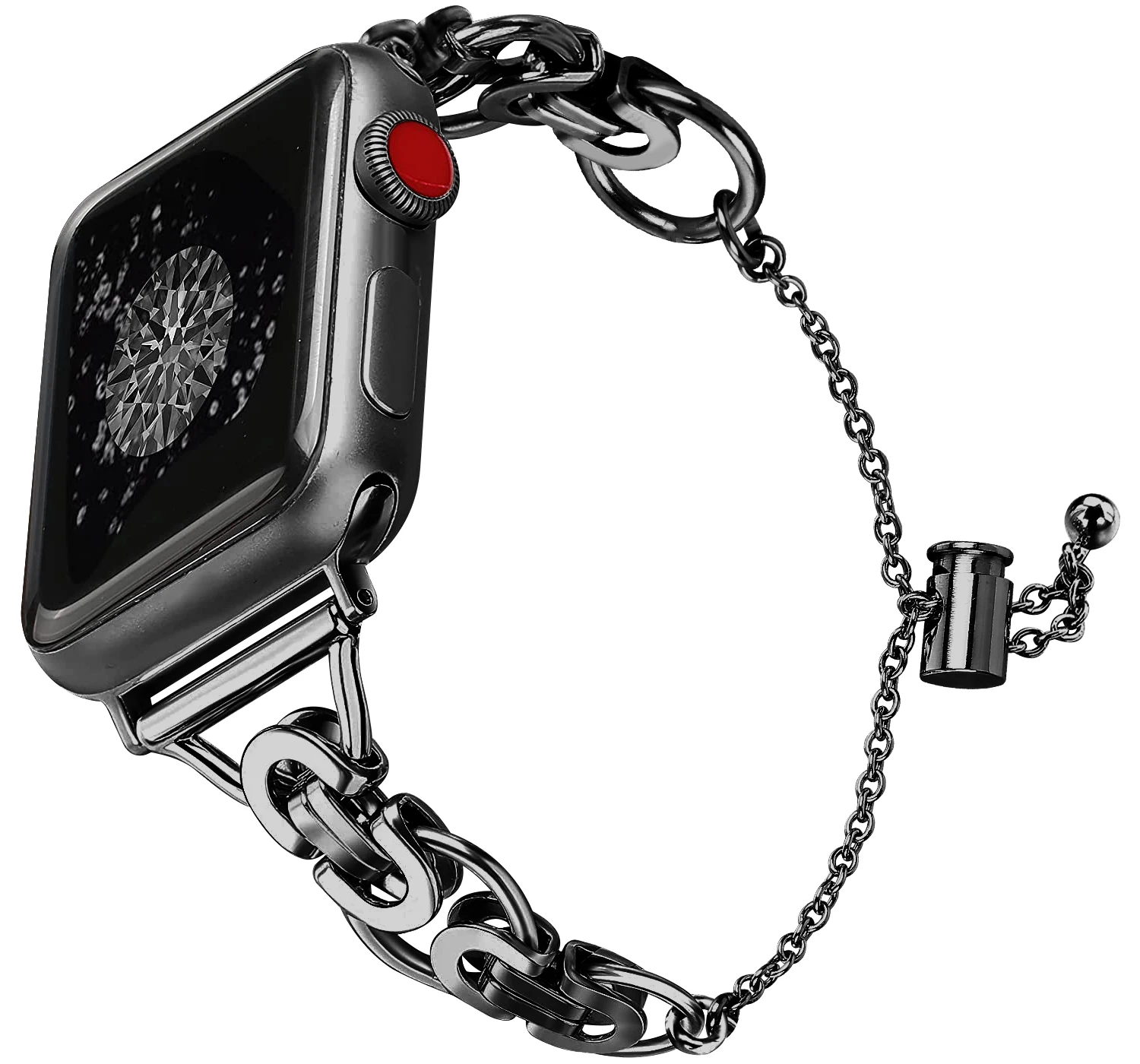 Фото Женский металлический ремешок для Apple Watch Band Ultra 2 49 мм 46 40 44 41 38 45 мм Металлический ремешок для IWatch из нержавеющей стали Series10 9 8 7 SE 6 5 №1