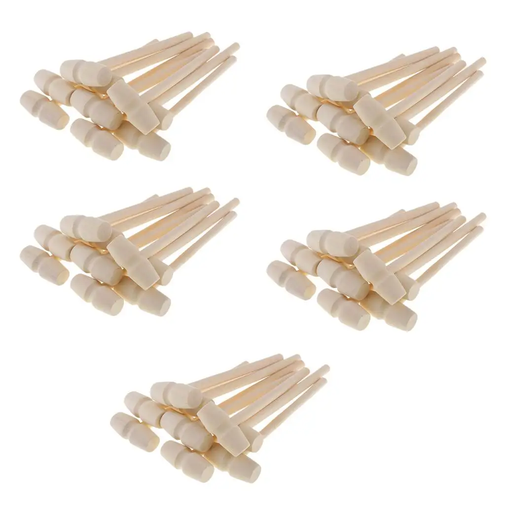 

50 Pcs Mini Wooden Hammer Mallet Crab Lobster Seafood Crackers Jewelry Tool