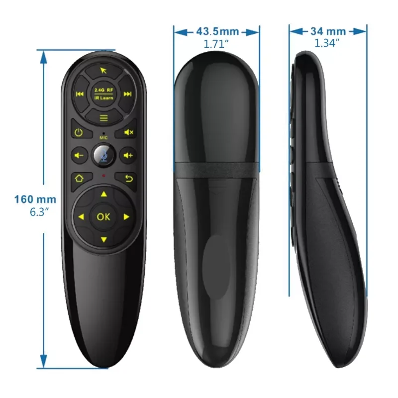 

3XUE Q6 Replaced Remote Home Theater Remote Voice Remote Control 2.4G Wireless Air Mouse IR Learning