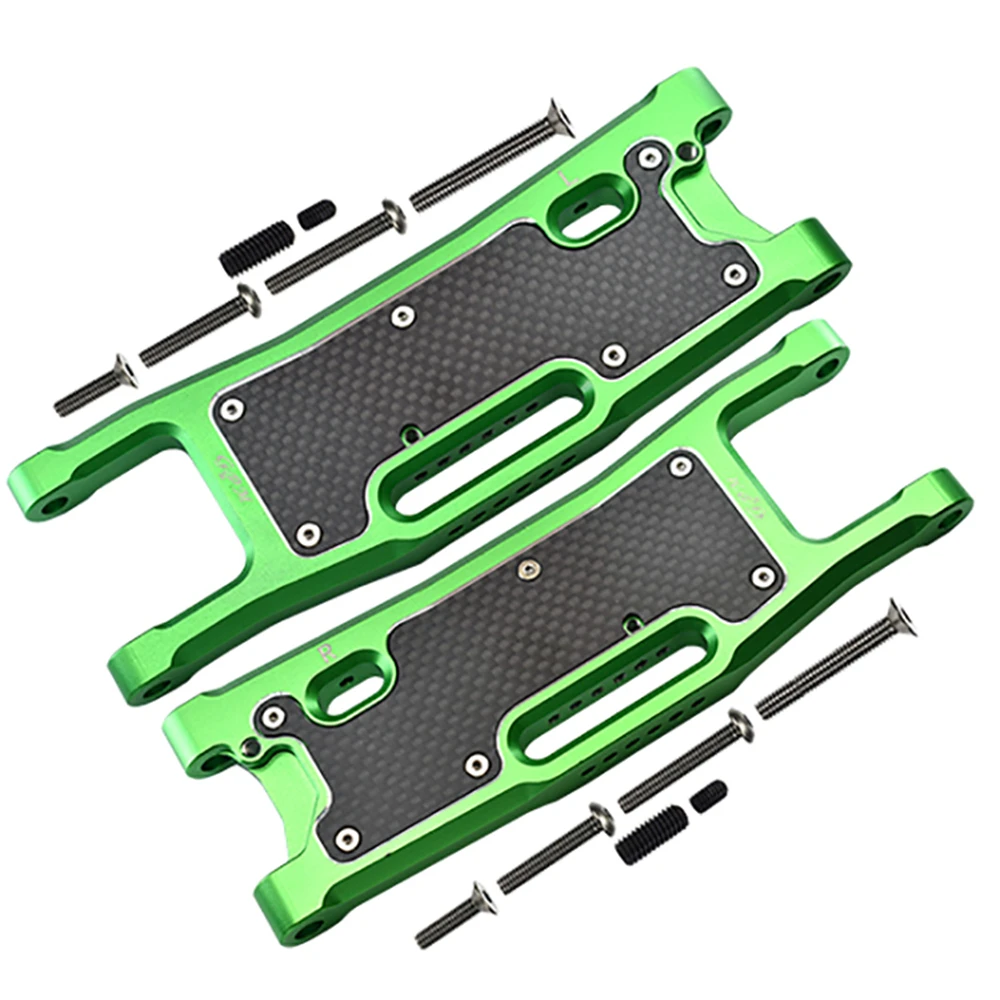 RC Car Aluminum Alloy Rear Lower Swing Arm with Carbonization Protection Plate for Trx 1/8 4WD SLEDGE   -95076-4 enlarge