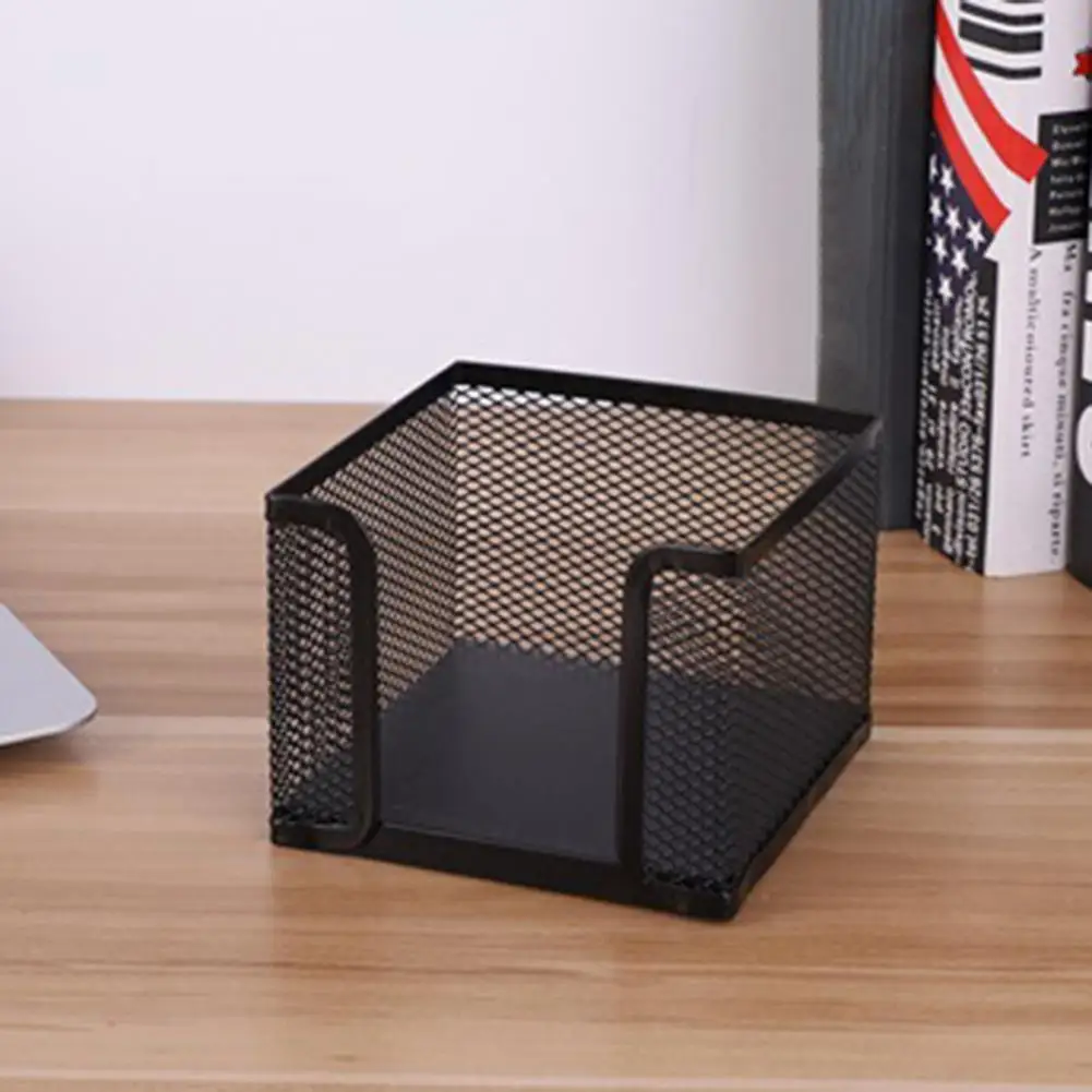 

Convenient Note Pad Holder Fine Mesh Metal Desktop Memo Pad Sticky Note Holder Anti-break Note Pad Storage Box Home Supplies