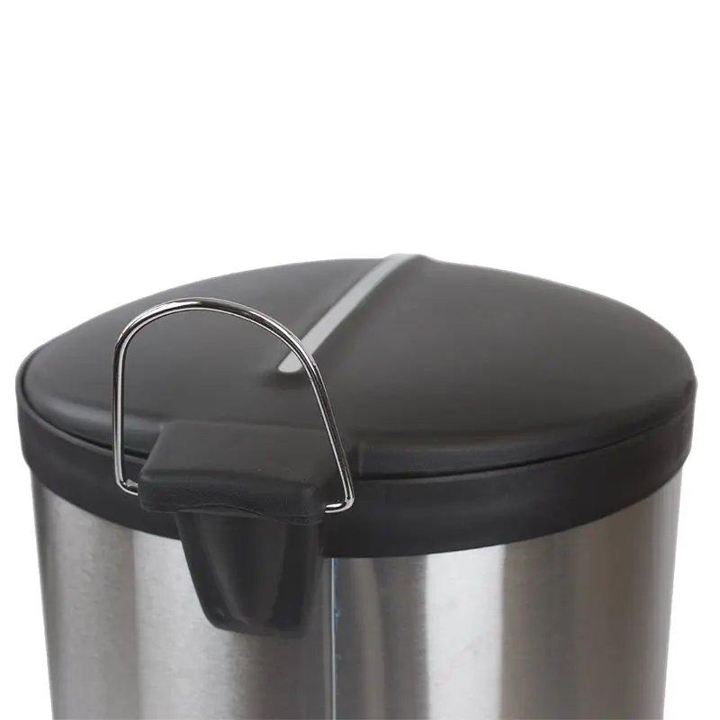 

Stunning Brushed Stainless Steel with Plastic Top Waste Bin, Silver - Large, Durable & Portable Trash Can