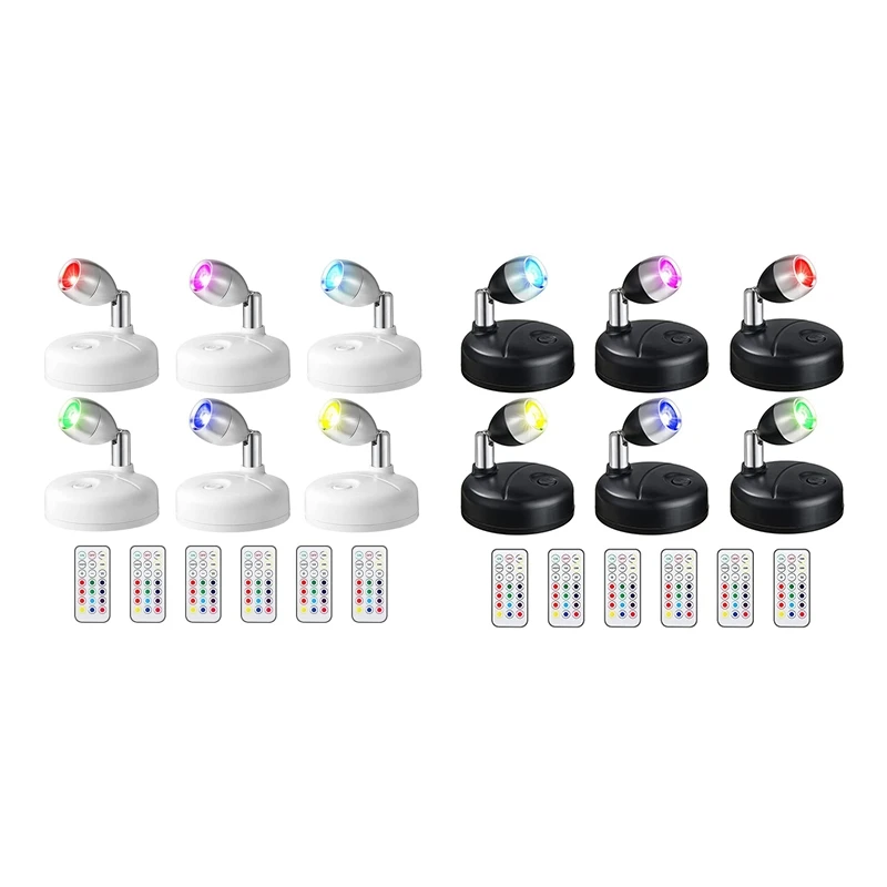 

6 шт., RGB-светильник с дистанционным управлением, 13 цветов