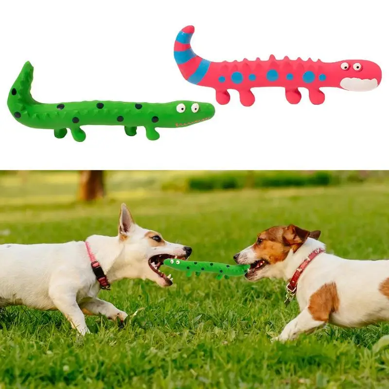 

Squeaky Dog Toys Latex Lizard Shape Outdoor Interactive Training Plush Toy For Puppy Cats Squeaker Chew Dog Toys Pet Supplies