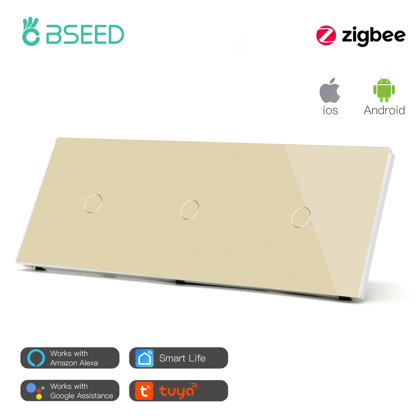 

Умные выключатели BSEED тройные 1/2/3 клавиши