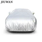 Универсальные чехлы JIUWAN для автомобилей, внедорожников, защита от солнца, пыли, УФ-лучей, полноразмерные Чехлы, зонты, серебристые Светоотражающие Полоски для автомобилей, внедорожников, седанов