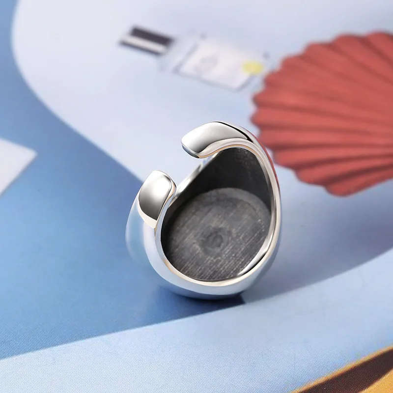 Женское кольцо из чистого серебра S925 с регулируемым отверстием для