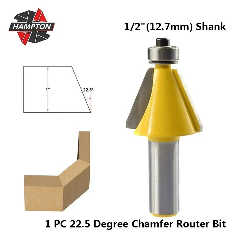 

Hampton Chamfer & Bevel Edging Router Bit Wood Milling Cutter 1/2 Shank Woodworking Engraving Cutting Tools Wood Milling Cutter
