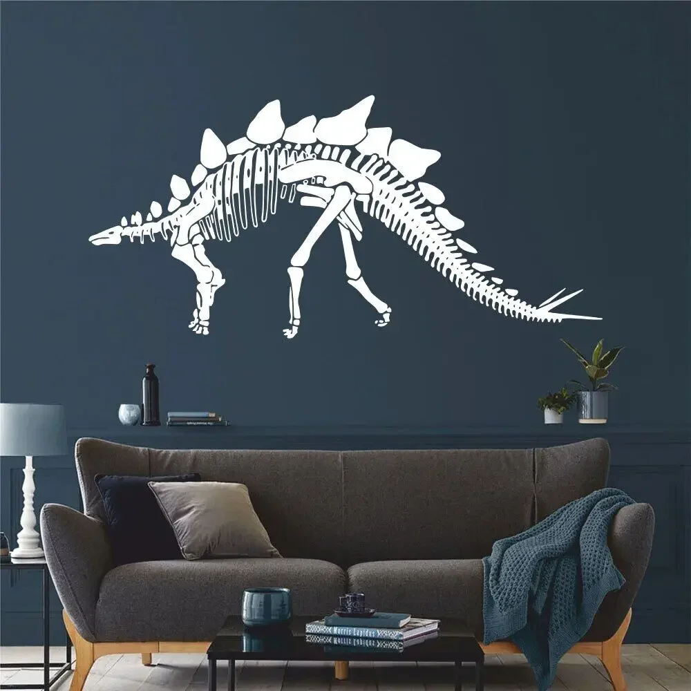 Большой геометрический стикер на стену с динозавром детская комната детский
