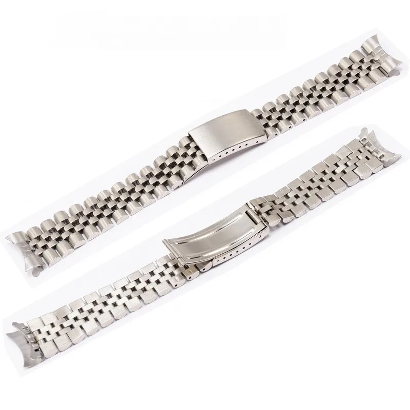 Accessories Band 18mm 19mm 20mm 22mm Jubilee Curved End Metal Stainless Steel Strap Fits For Seiko 5 Rolex Watches
