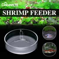 transparent crystal glass feeder aquarium fish tank shrimp tank food plate round container ornamental crystal shrimp pet tools