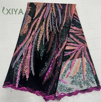 xiya african nigerian lace fabrics 5yards 2022 embroidery french sequins lace fabric for wedding dress party sewing ly759 5