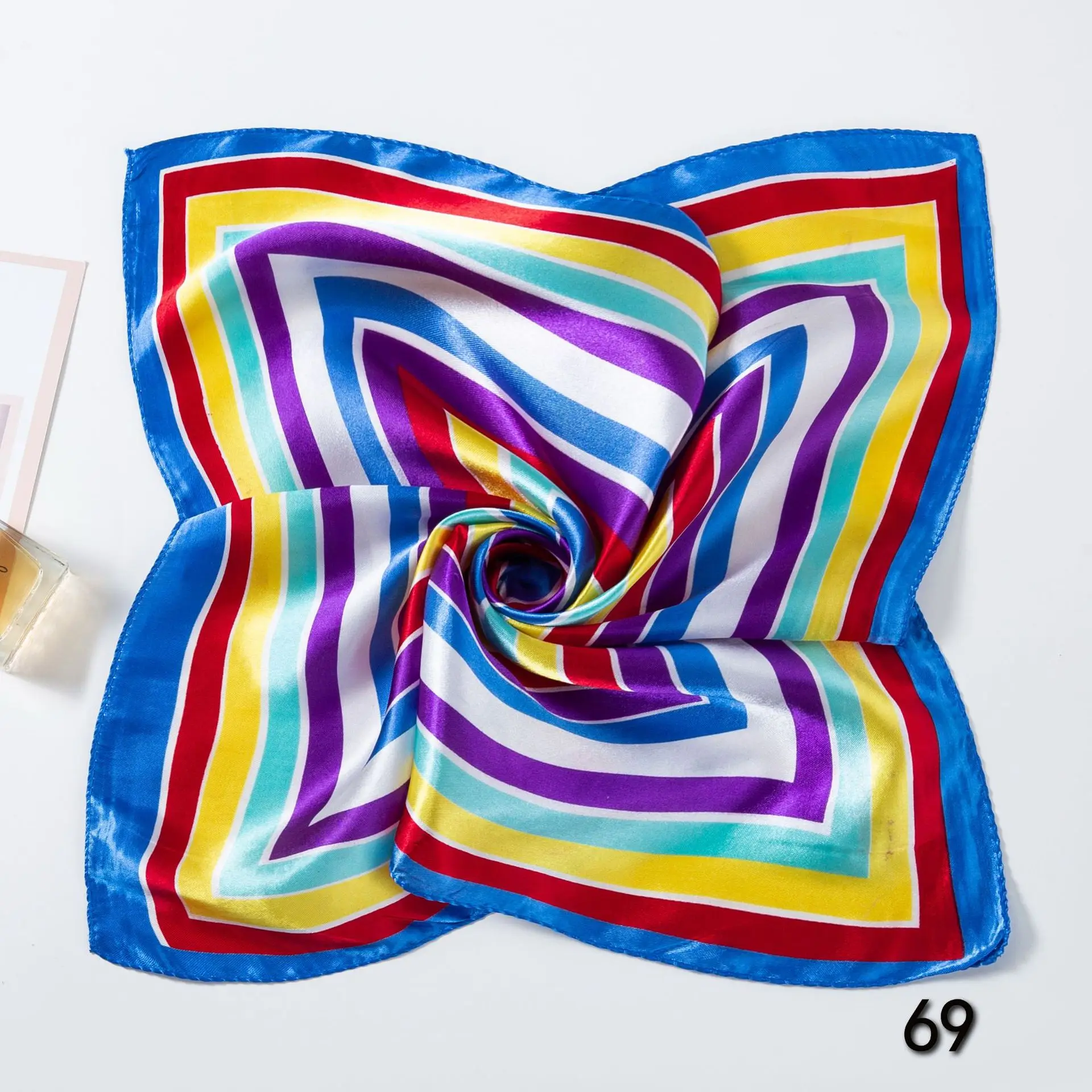 Шарф женский шелковый с принтом Квадратный маленький шейный платок декоративные