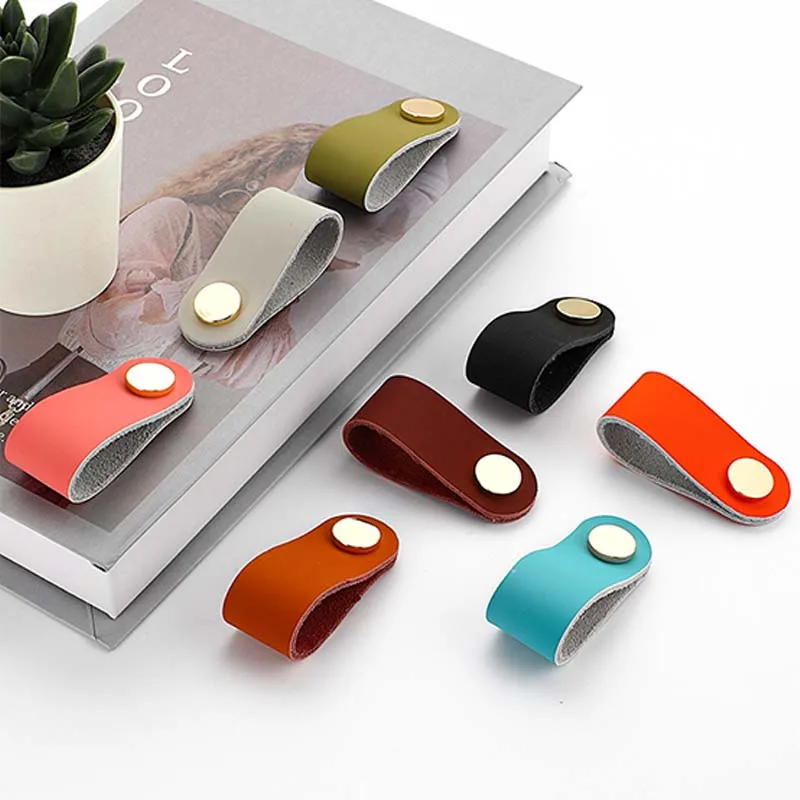 

Nordic Cabinet Drawer Shoe Cabinet Leather Leather Leather Handle Modern Simple Wardrobe Cabinet Door Leather Handle and Knobs