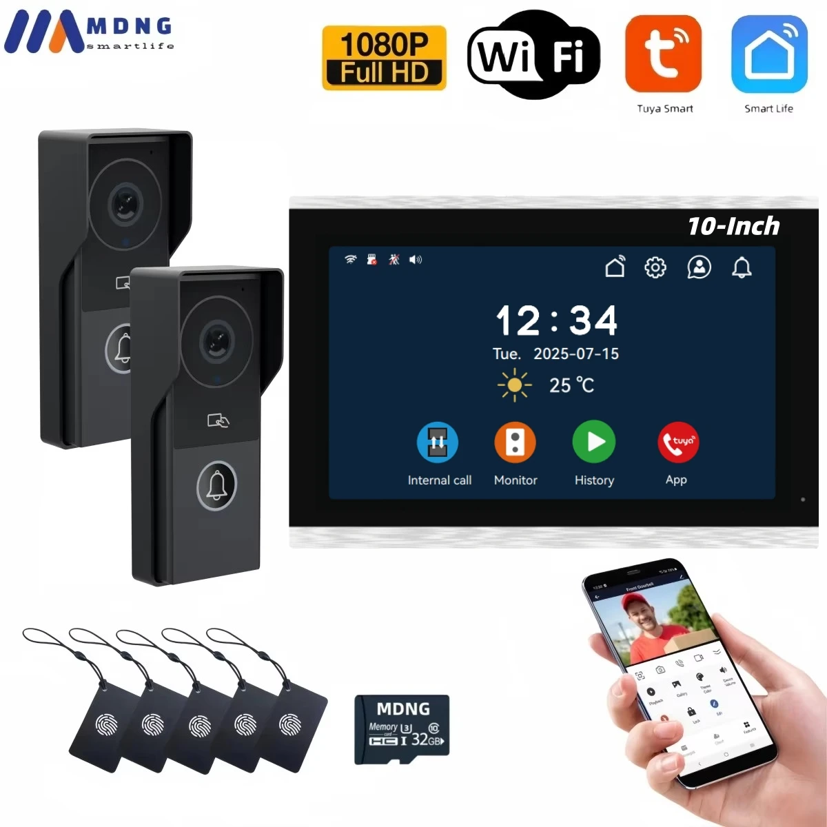 

Видеодомофон MDNG 10 дюймов Wi-Fi