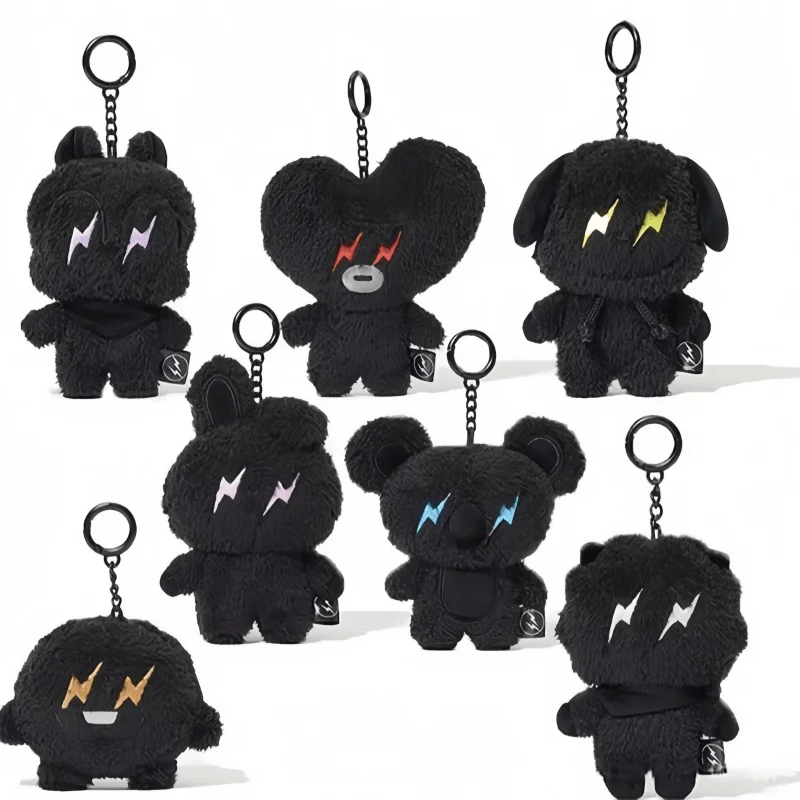 Фото 11 см BT21 новая темная молния серии плюшевая кукла Kawaii TATA CHIMMY мини плюшевая кукла с наполнителем сумка кулон Рождественский подарок №1