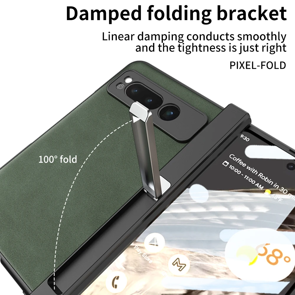 For Google Pixel Fold Case Magnetic Hinge Leather Shockproof 360 Full-Body Protector Kickstand Phone Cover For Pixel Fold Coque