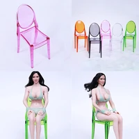 16 transparent miniature furniture mock up arm chair model small back rest seat toy for 12 action figureskids toy