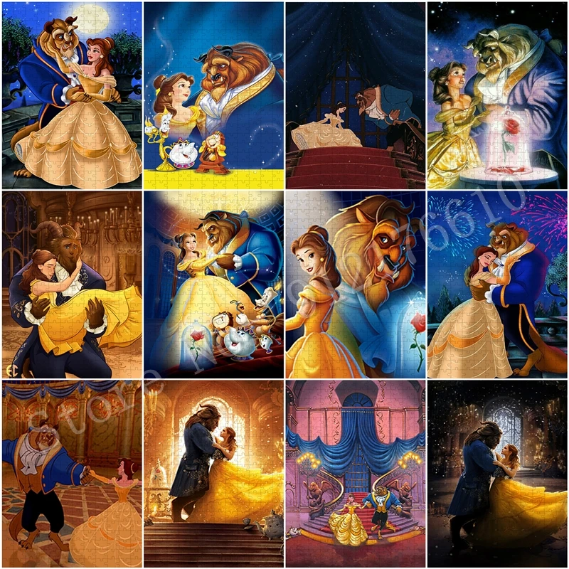 

Beauty and The Beast 1000 Piece Jigsaw Puzzles Educational Decompression Game Toys Disney Movie Cartoon Paper Puzzle Crafts Gift
