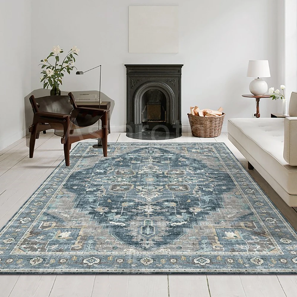 

Vintage Persian Carpets for Living Room Rug Large Area Floor Mat Nordic Tapetes Modern Bedroom Decor Household Non-slip Doormat