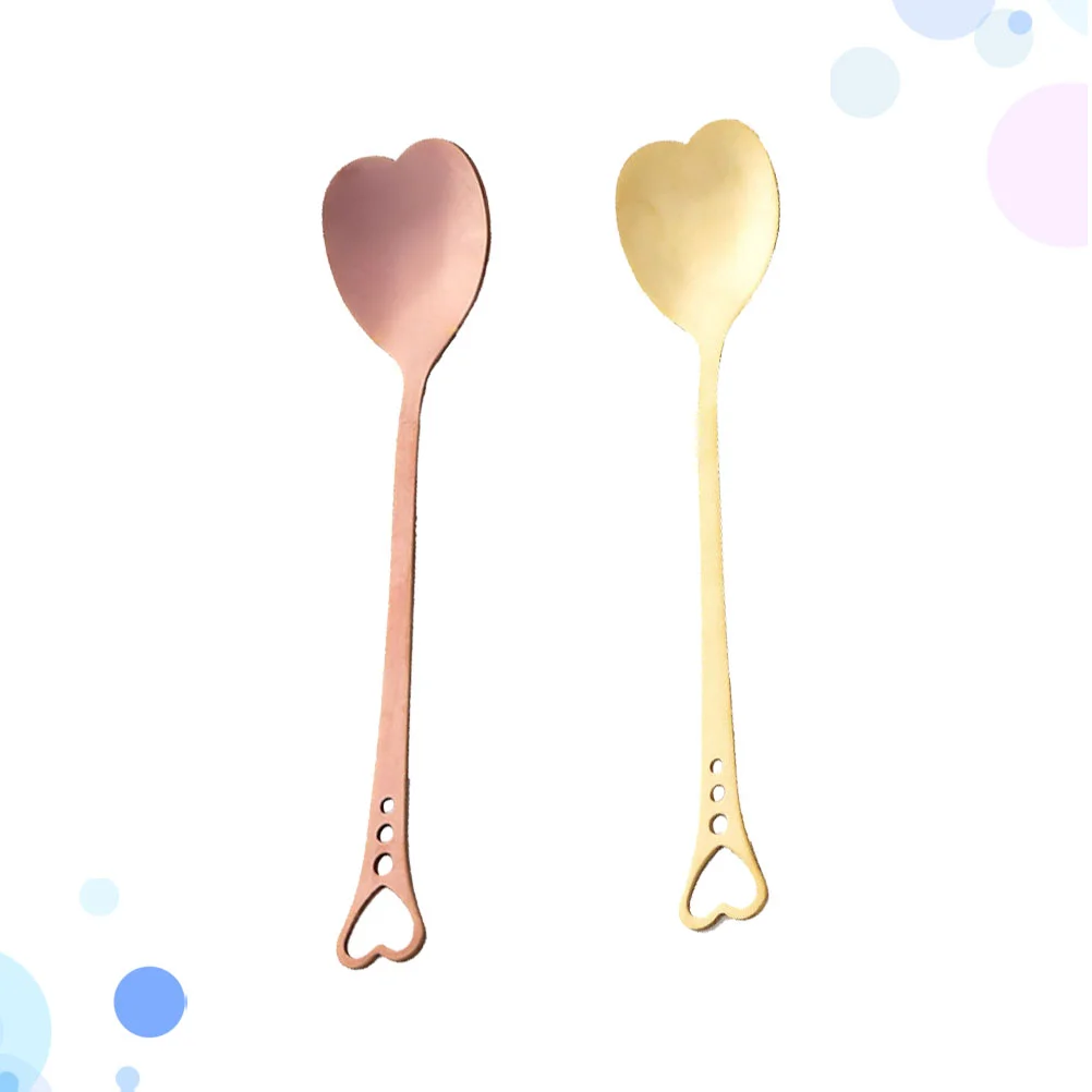 

Spoon Spoons Coffee Heart Mini Tea Stirring Steel Dinner Stainless Plating Sugar Shaped Desserts Espresso Yogurt Gold Serving